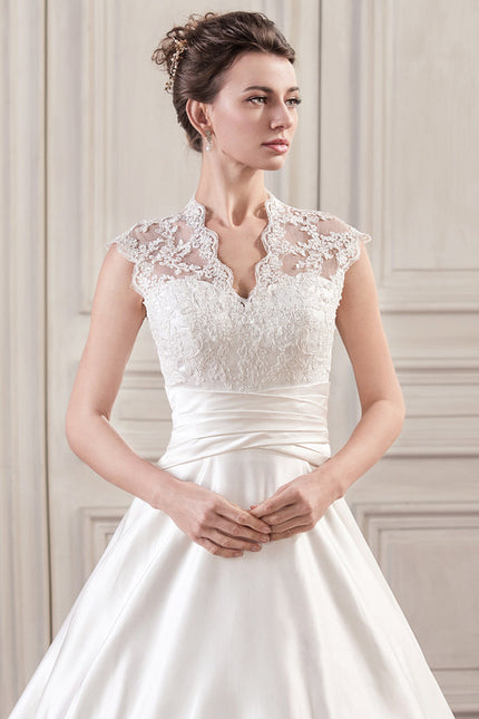 Robe Dentelle Satinée Traîne - gallery 4