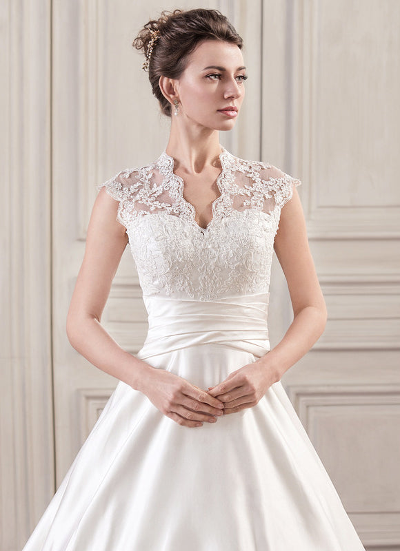 Robe Dentelle Satinée Traîne - gallery 4