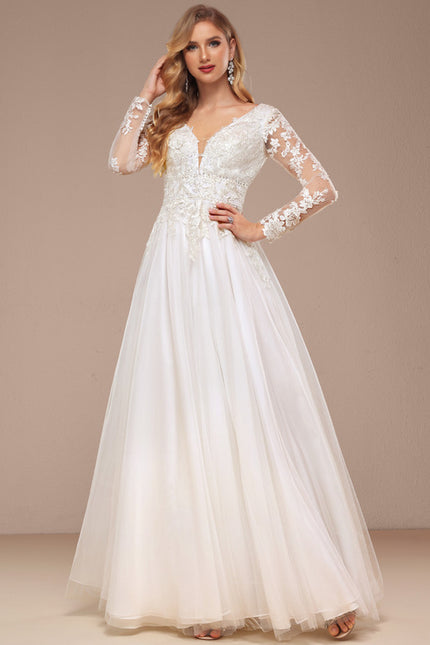 Robe Dentelle Éthérée Perlée - gallery 6