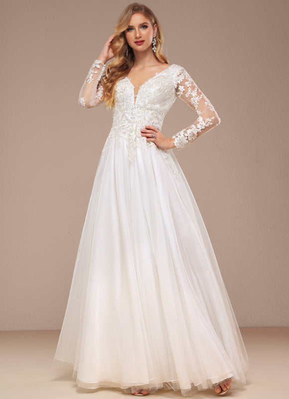 Robe Dentelle Éthérée Perlée - gallery 6