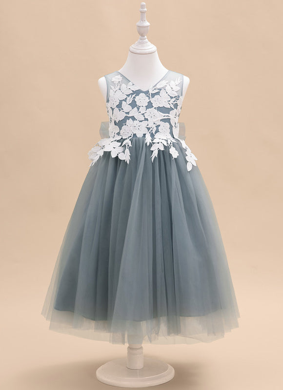 Robe Dentelle Tulle Grise Délicate - gallery 2