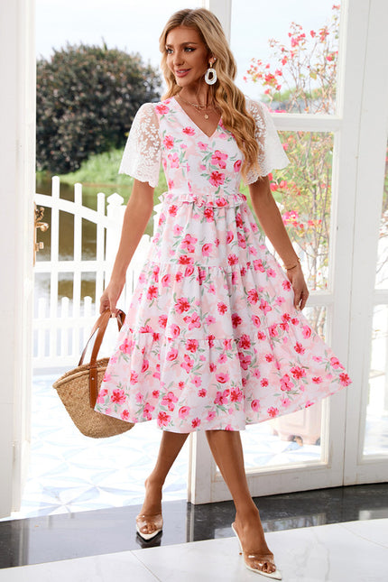 Robe Dentelle Fleurie Vaporeuse - gallery 5