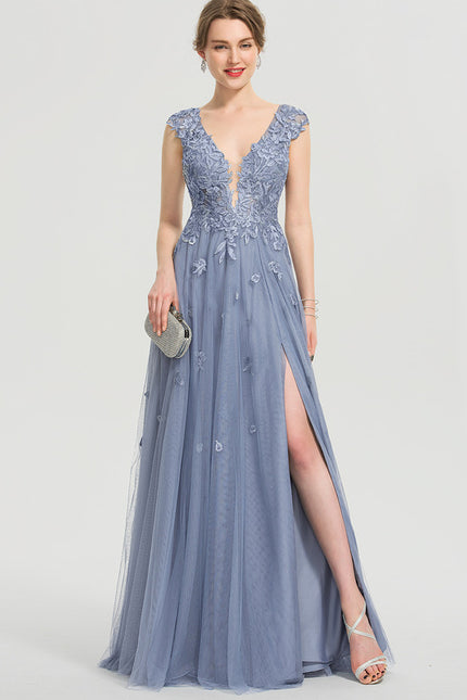 Robe Dentelle Grise Élégante
