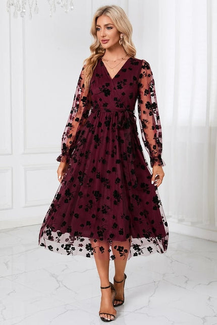 Robe Dentelle Tulle Floral Élégante - gallery 6