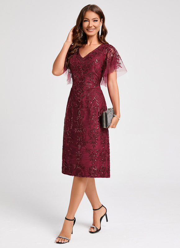 Robe Dentelle Rouge Bordeaux - gallery 4