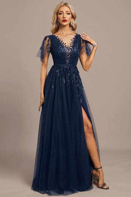 Robe Longue Dentelle Bordeaux - gallery 4