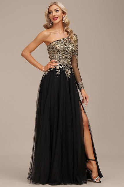 Robe Dentelle Tulle Asymétrique - gallery 1