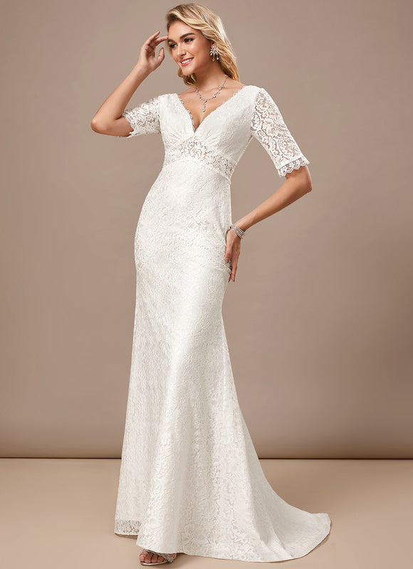 Robe Mariee Fourreau Dentelle