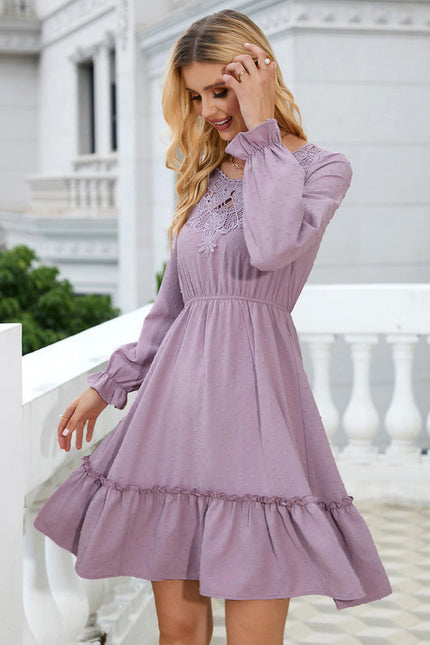 Robe En Dentelle Bleu Marine - gallery 2