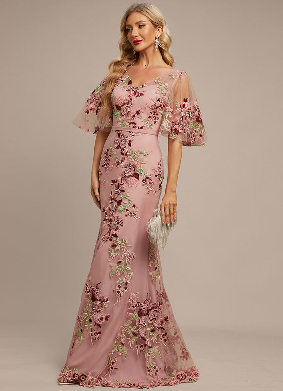 Robe De Soirée Dentelle Perlée - gallery 5