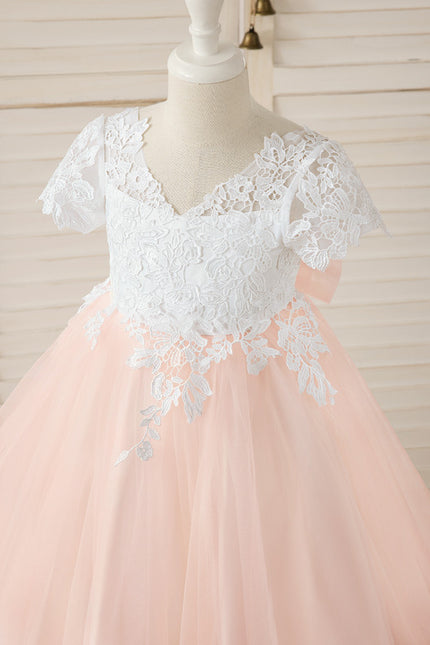 Robe Dentelle Rose Vaporeuse - gallery 7