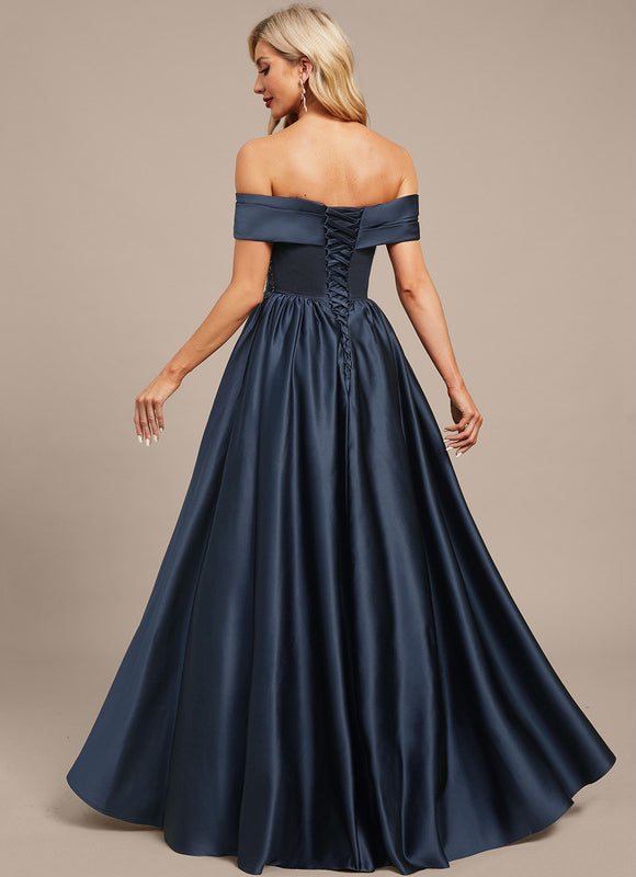 Robe Dentelle Satinée Évasée - gallery 7