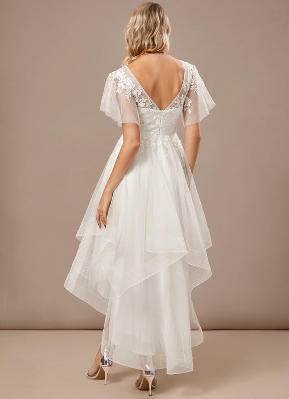 Robe Blanche Voile Et Dentelle - gallery 5