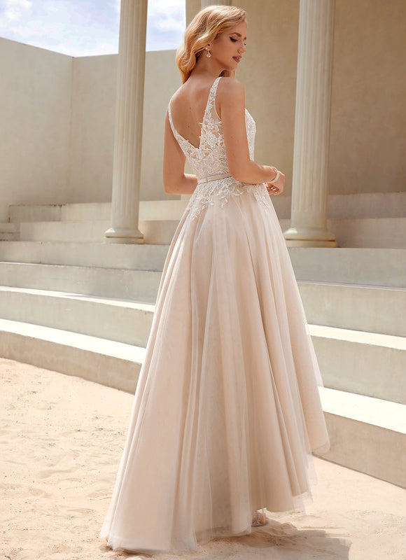 Robe Dentelle Courte Devant Longue Derriere - gallery 2