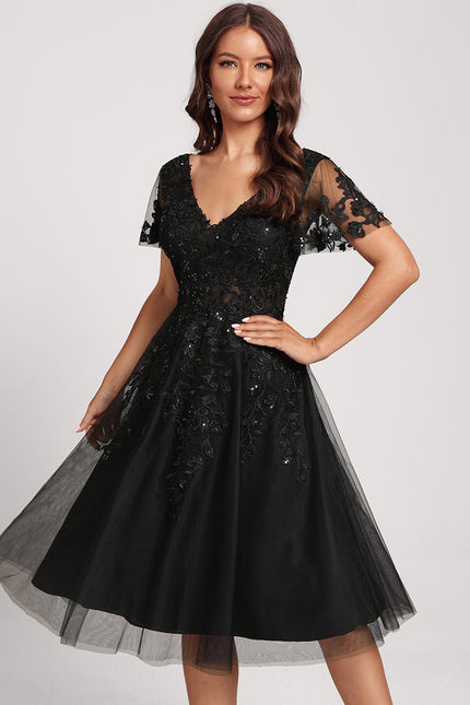 Robe Dentelle Éclat Tulle Nocturne - gallery 1