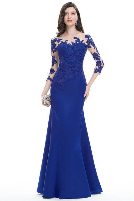 Robe Dentelle Satin Émeraude - gallery 2