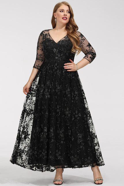 Robe Dentelle Étoilée Noire - gallery 9