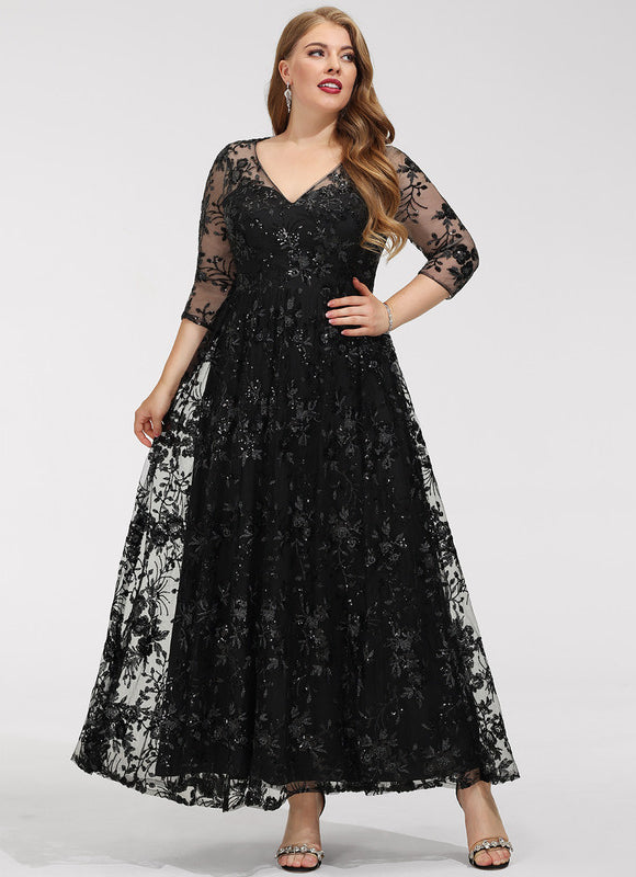 Robe Dentelle Étoilée Noire - gallery 9