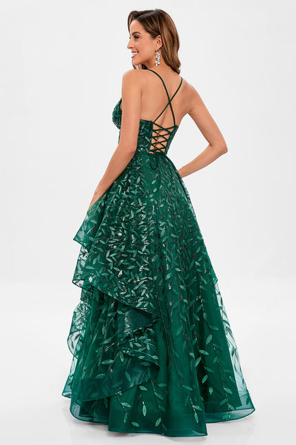 Robe Dentelle Émeraude Festonnée - gallery 5