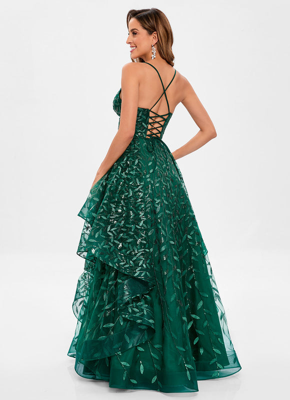 Robe Dentelle Émeraude Festonnée - gallery 5