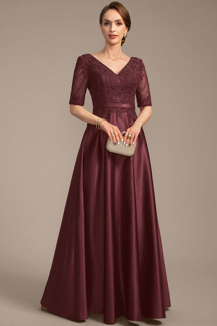 Robe Dentelle Mère Satinée Élégante - gallery 3