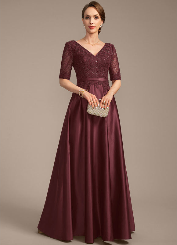 Robe Dentelle Mère Satinée Élégante - gallery 3
