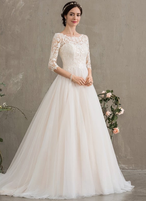 Robe Dentelle A-Line Élégante - gallery 8