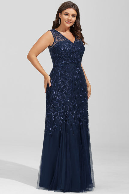 Robe Dentelle Marine Pailletée - gallery 9