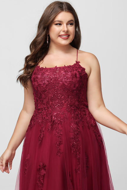 Robe Dentelle Longue Bordeaux Élégante - gallery 9