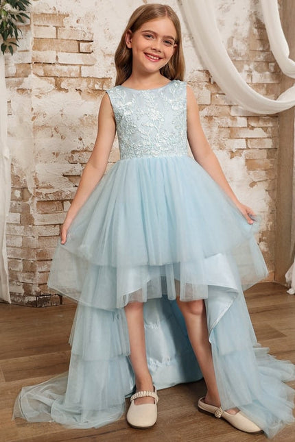 Robe Dentelle Tulle Bleu Ciel - gallery 8