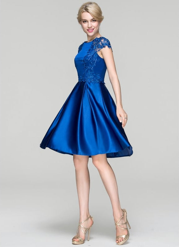 Robe Dentelle Satinée Azur - gallery 1