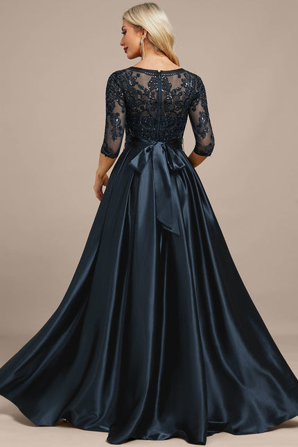 Robe Dentelle Élégante Satinée - gallery 6