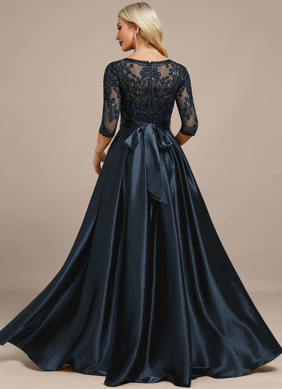 Robe Dentelle Élégante Satinée - gallery 6