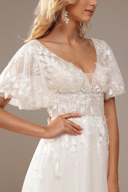 Robe Dentelle Éthérée Perlée - gallery 4