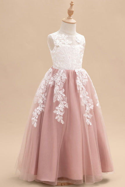 Robe Dentelle Tulle Marine Fleurie - gallery 1