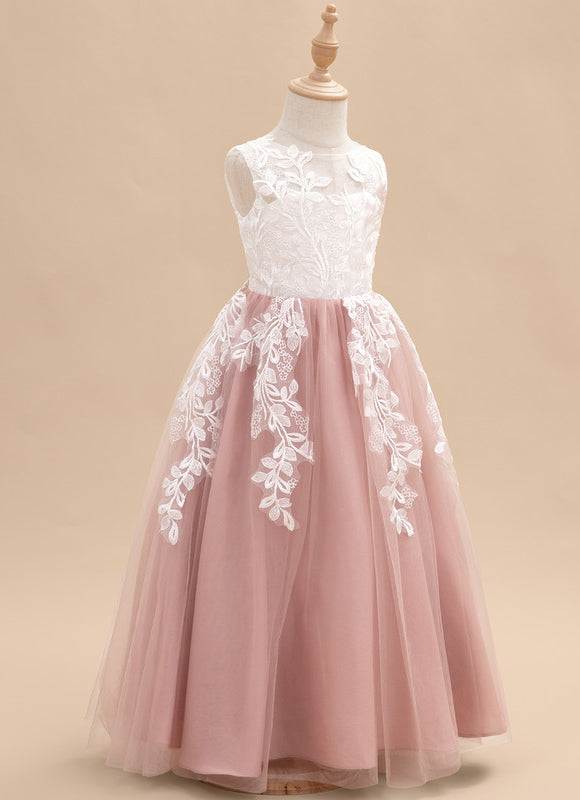 Robe Dentelle Tulle Marine Fleurie - gallery 1