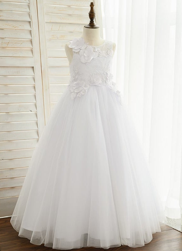 Robe Dentelle Florale Blanche - gallery 1