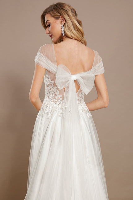 Robe Blanche Dos Nu Dentelle - gallery 4