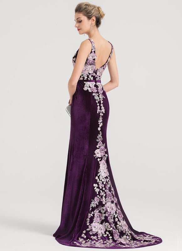 Robe Dentelle Velours Floral - gallery 1