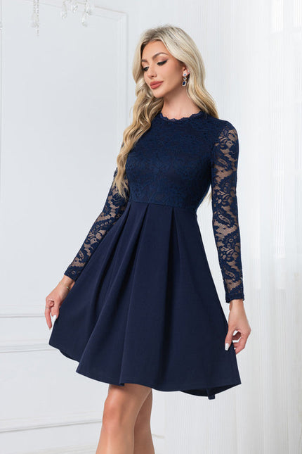 Robe En Dentelle Bleu Marine