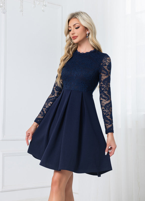 Robe En Dentelle Bleu Marine