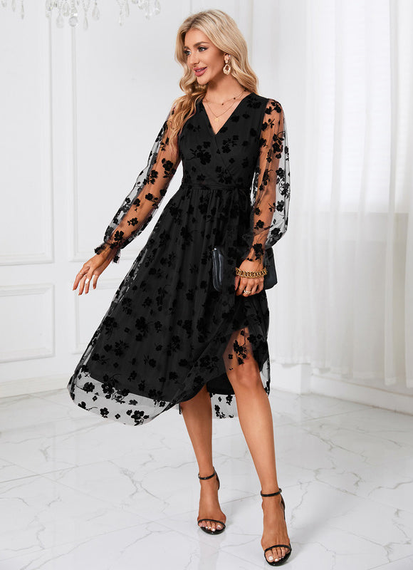 Robe Dentelle Tulle Floral Élégante