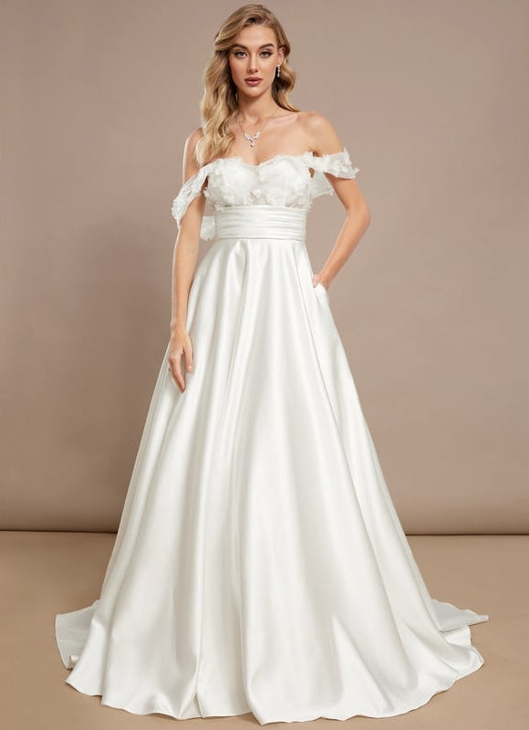 Robe Blanche Dentelle Epaule Dénudée