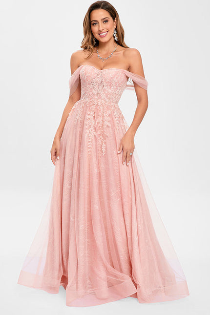 Robe Dentelle Tulle Rose
