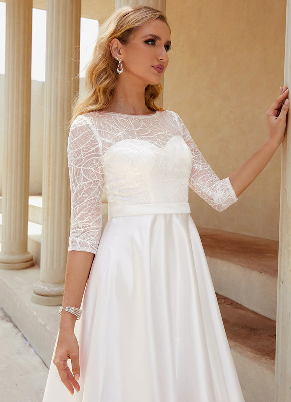 Robe Dentelle Satinée Étoile Flottante - gallery 2