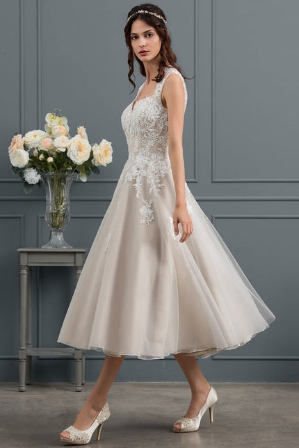 Robe Dentelle Élégante Crème - gallery 4