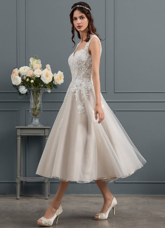 Robe Dentelle Élégante Crème - gallery 4