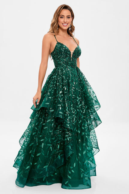 Robe Dentelle Émeraude Festonnée - gallery 6
