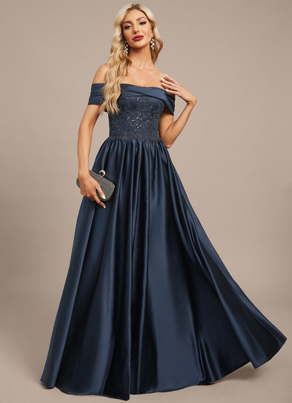 Robe Dentelle Satinée Évasée - gallery 5