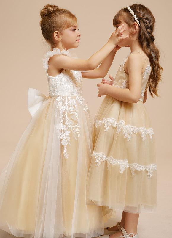 Robe Dentelle Dorée Délicate - gallery 3